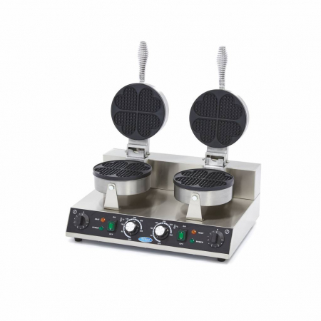 Aparat copt waffle 2 placi rotunde tip inima, 230V, 2x1 kW [11]