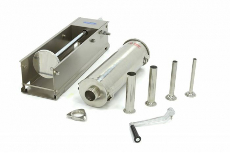 Aparat de facut carnati 7 litri orizontal manual cu 4 palnii inox [2]