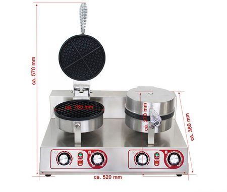 Aparat facut waffe 2 placi, 230V, 2kW, BWA-2 [2]