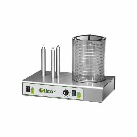 Aparate de hotdog - Aparat hot-dog cu 3 tepuse si vas, 230V, 1,1 kW, WD3