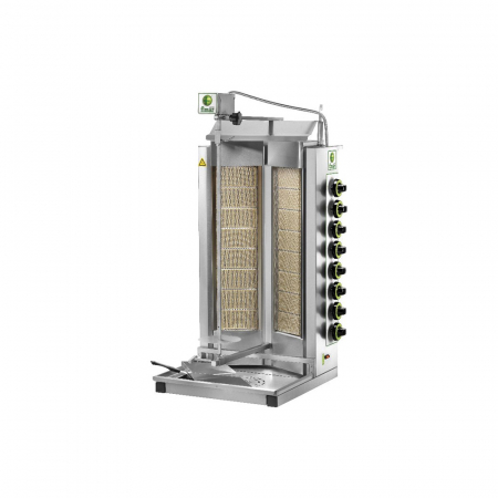 Echipamente Fast-food - Aparat kebab gaz 8+8 arzatoare, aprindere piezoelectrica, 27,2 kW, GYR80MD
