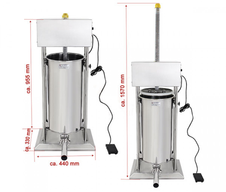 Aparat electric de umplut carnati din inox 30 litri, 230V, BT30-E [2]