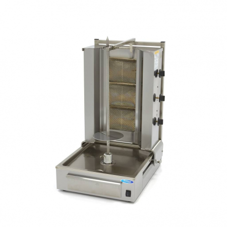 Aparate de shaorma - Aparat pentru shaorma si kebab pe gaz cu 3 arzatoare, 40 kg, 9,96 kW