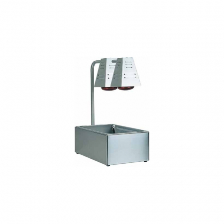 Blaturi calde - Apart mentinere la cald cu 2 lampi infraroșu și container GN 1/1, +30°C +90°C, 600x330x680(h) mm, BI4719D