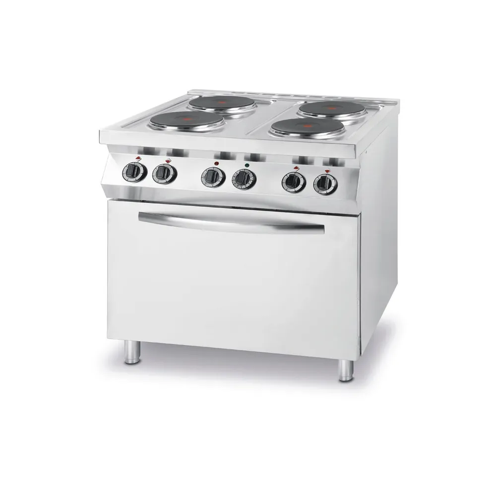 Linia 700 - Aragaz electric cu 4 plite si cuptor convectie GN1/1