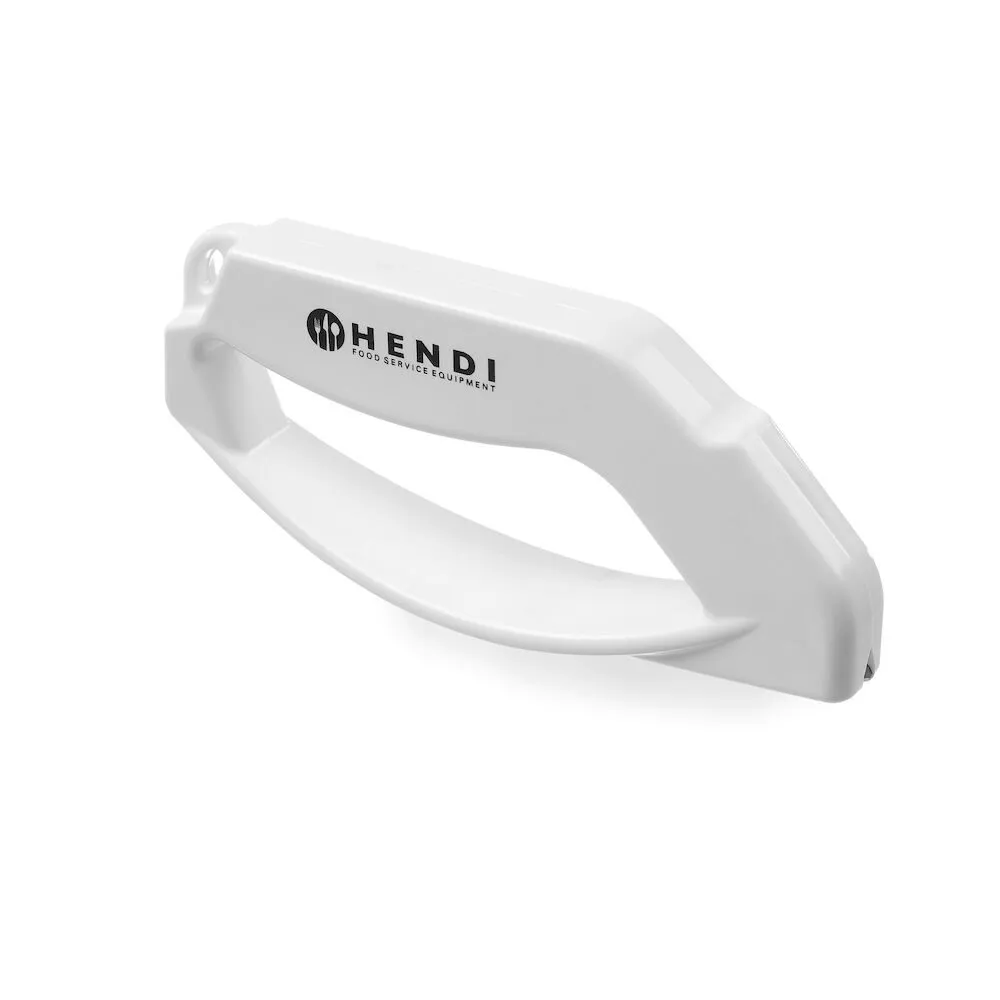 Cutite bucatarie - Ascutitor cutite ergonomic, lame carbon, cu protectie degete