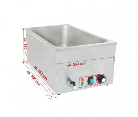 Bain Marie 3 GN1/3 cu robinet, de banc, 230V, 1,2kW, BBM-3 [2]