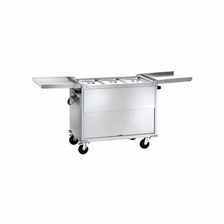 Autoservire - Bain Marie cu boiler dublu si capac rabatabil, 3 x GN1/1 - 200(h) mm, +30°C +90°C, 1300x680x1020(h) mm, CT1770