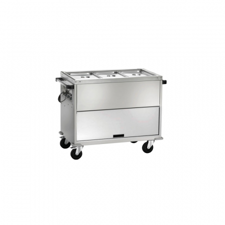 Autoservire - Bain Marie cu boiler dublu temperatura ajustabila, 3 x GN1/1 - 150(h) m, +30°C +90°C, 1300x680x1020(h) mm, CT1770TD