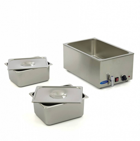 Bain Marie electric 2 x GN 1/2 cu capac si robinet, 230V, 1,2 kW [4]
