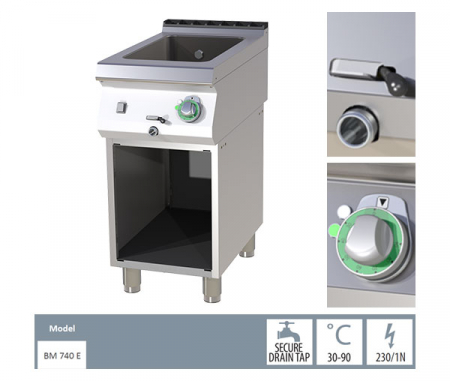 Bain Marie electric GN 1/1 cu suport, 1,2 kW, 400x730x900 mm, linia 700, BM740E [1]