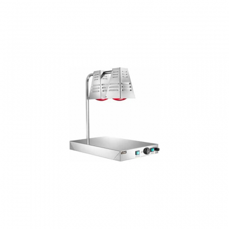Blaturi calde - Banc de pastrare la cald a farfuriilor cu 2 lampi infrarosu, +30°C +90°C, 600x400x680(h) mm, PCI4717
