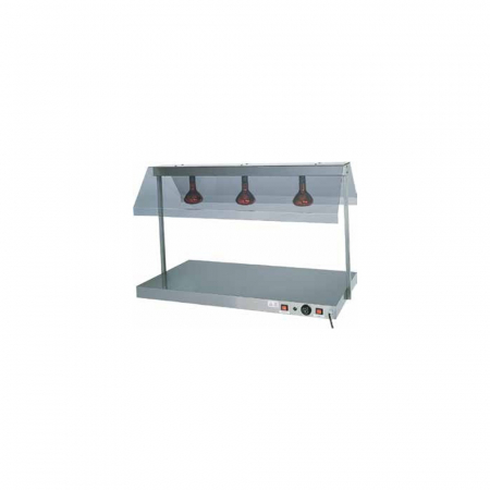 Blaturi calde - Banc de pastrare la cald a farfuriilor cu 3 lampi infrarosu, +30°C +90°C, 1270x680x800(h) mm, PCI4713