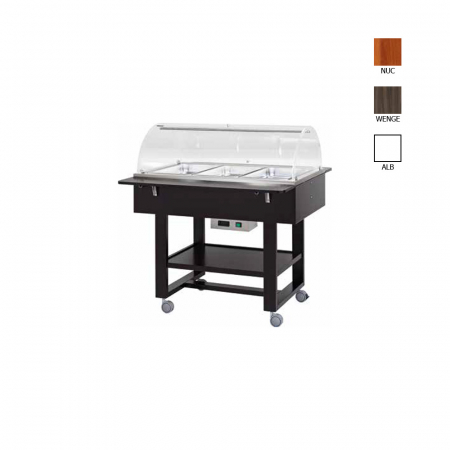 Autoservire - Bufet cald Bain Marie +30+90C, 3 x GN1/1 - 150(h) mm, culoare bianco-alb, CL2777NB