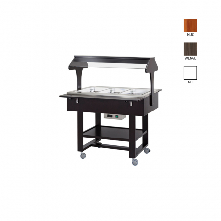 Autoservire - Bufet cald Bain Marie +30+90C, 3 x GN1/1 - 150(h) mm, culoare wenge, CL2774NW