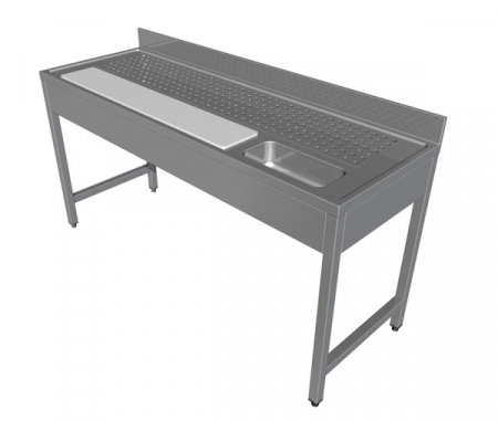 Mase inox cu blat polietilena - Masa din inox pentru preparare carne, lungime 1800 mm