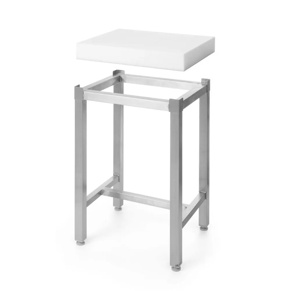 Butuc transare carne - Butuc polietilena cu suport, 500x400x830mm, inox