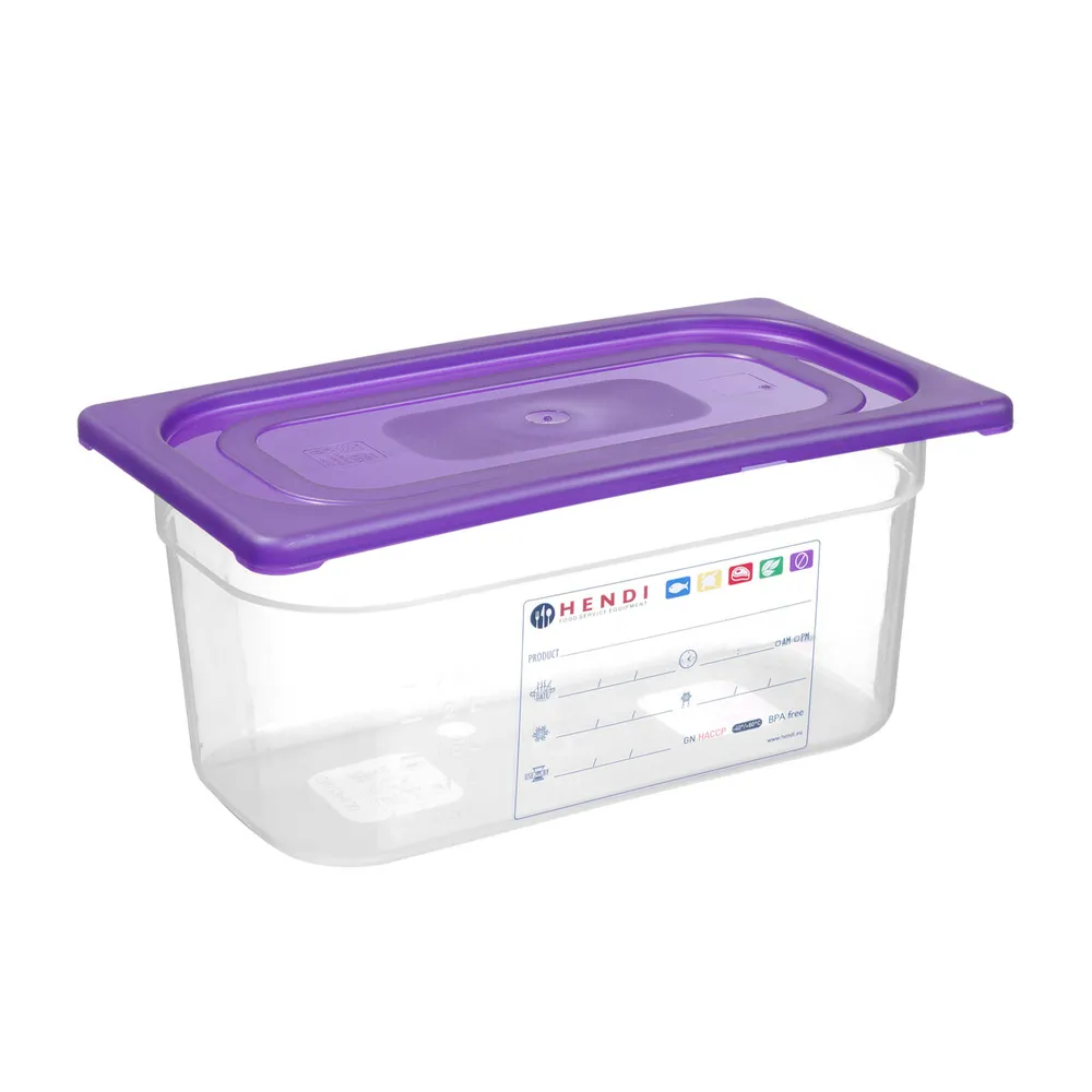 Capac GN 1/4, violet, 265x162 mm, pentru HACCP, stivuibil [1]