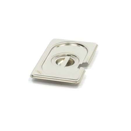 Tavi gastronomice inox - Capac inox cu fantă pentru lingură servire GN 1/9