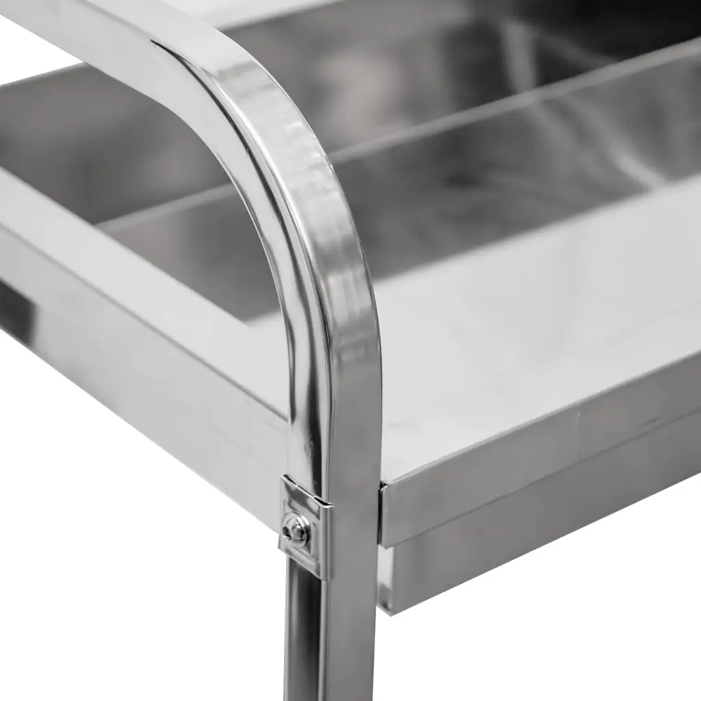 Carucior chelneri 2 rafturi inox 85x45x90cm [4]