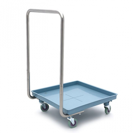 Accesorii spalare vesela si igiena - Carucior cosuri masina de spalat, 54 x 60 cm, inox, capacitate 60 kg