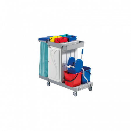 Spalare vesela si Igiena - Carucior curățenie cu 2 galeti de 15 litri, 1330x680x1240(h) mm, CA1616