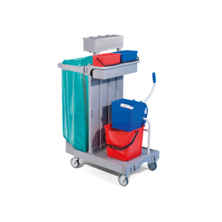 Spalare vesela si Igiena - Carucior curățenie cu 2 galeti de 15 litri, 920x680x1240(h) mm, CA1615