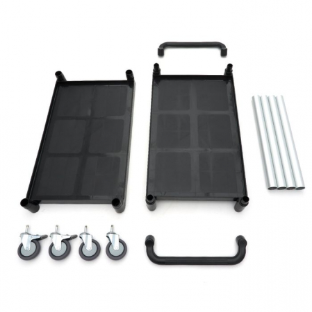 Carucior de servire 2 rafturi plastic 103 x 50,5 cm, aluminiu [1]