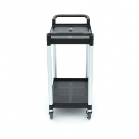 Carucior de servire 2 rafturi plastic 86,5 x 42,5 cm, aluminiu [4]