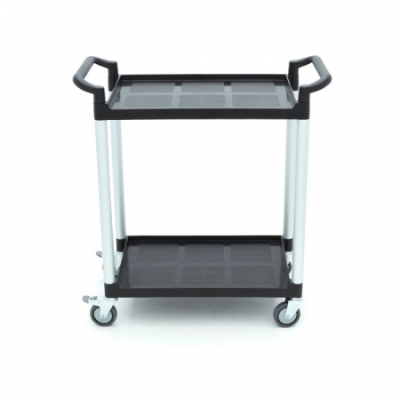 Carucior de servire 2 rafturi plastic 86,5 x 42,5 cm, aluminiu [5]