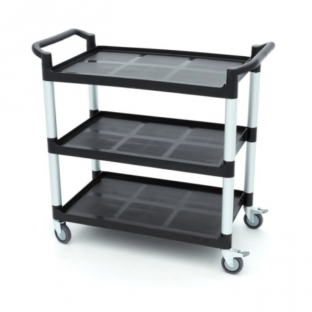 Carucior de servire 3 rafturi plastic 103 x 50,5 cm, aluminiu [3]