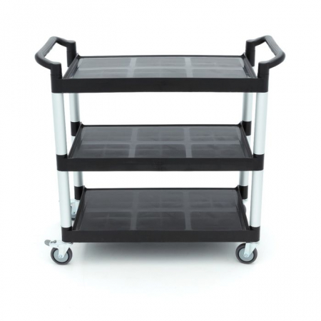 Carucior de servire 3 rafturi plastic 103 x 50,5 cm, aluminiu [5]