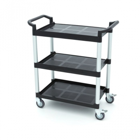 Carucior de servire 3 rafturi plastic 86,5 x 42,5 cm, aluminiu [3]
