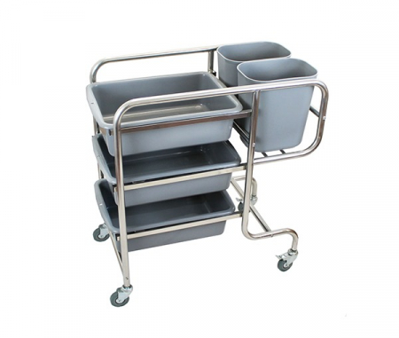Carucioare servire inox - Carucior de servire cu 5 recipiente BHW-5