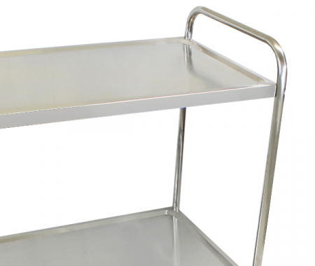 Carucior de servire din inox 2 polite si cadru cu sectiune rotunda BSW-2 [1]