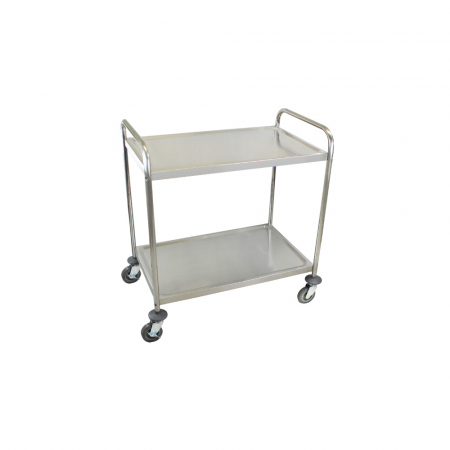 Autoservire - Carucior de servire din inox 2 polite si cadru cu sectiune patrata BSW-2a