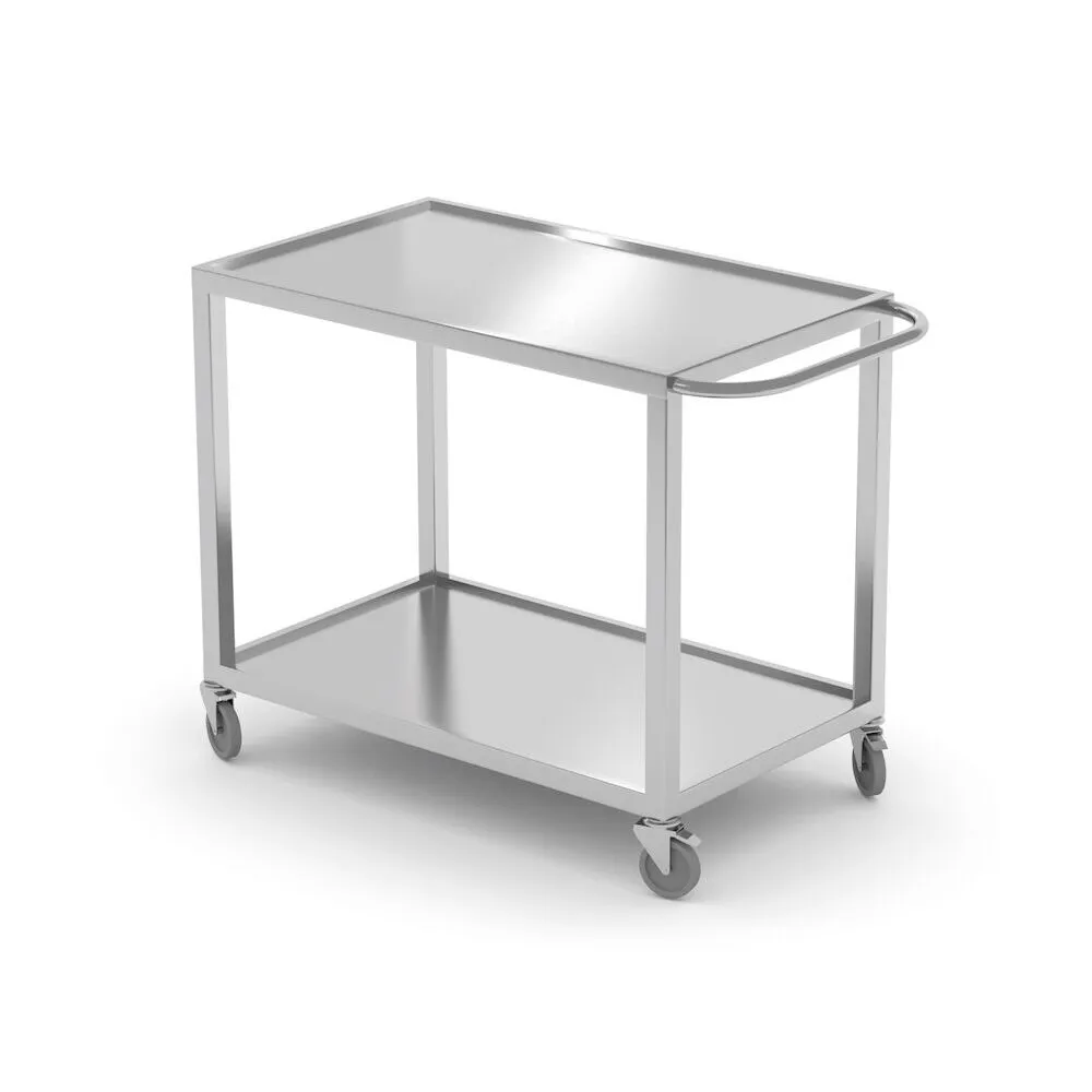 Carucioare servire inox - Carucior servire 2 rafturi, sudat, inox, 80x50x85 cm