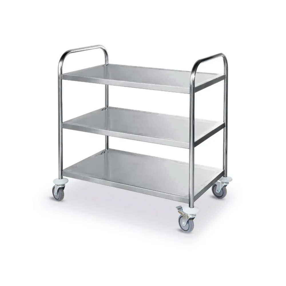 Carucioare servire inox - Carucior servire 3 rafturi, inox, 90.5x58.5x94.5 cm