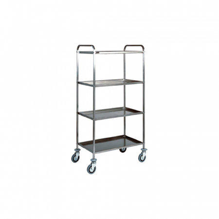 Carucioare servire inox - Carucior servire din inox cu 4 polite, 910x570x1720 mm, CA1380