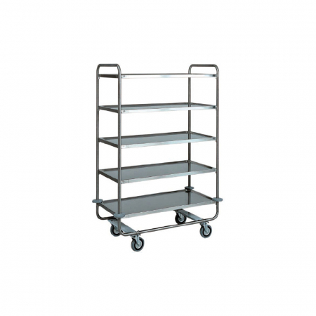 Carucioare servire inox - Carucior servire din inox cu 5 polite, 1100x600x1600 mm, CA1433