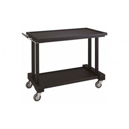 Carucioare servire lemn - Carucior servire din lemn cu 2 polite, culoare bianco-alb, 1150x550x1080(h) mm, LP1000B