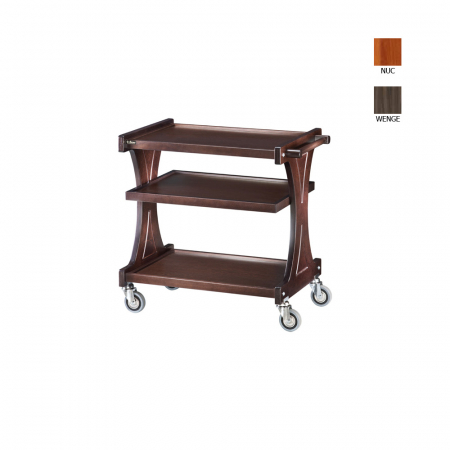 Carucioare servire lemn - Carucior servire din lemn cu 3 polite, culoare carbon, CL2151CA