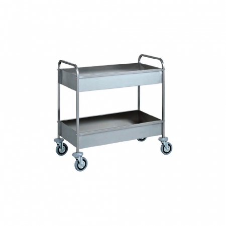 Mobilier inox - Carucior servire din otel inoxidabil cu 2 polite, 1010x570x970 mm, CA1389