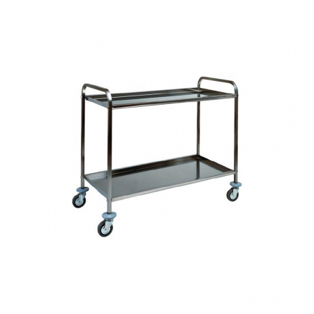 Carucioare servire inox - Carucior servire din otel inoxidabil cu 2 polite, 1100x700x940 mm, CA1413