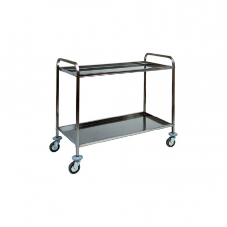 Carucioare servire inox - Carucior servire din otel inoxidabil cu 2 polite, 1110x570x960 mm, CA1383