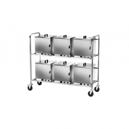 Mobilier inox - Carucior transport mic dejun pe roti, 1550x610x1320(h) mm, CPC600