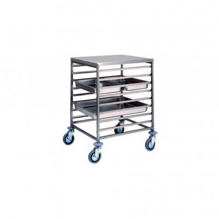 Mobilier inox - Carucior transport tavi, 8 x GN2/1 -16 x GN1/1, 650x760x940(h) mm, CA1477