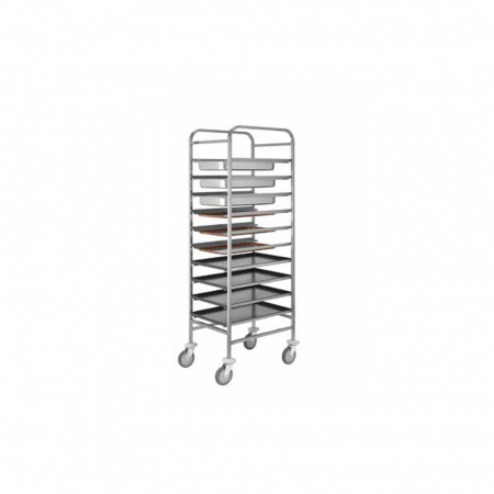 Rastele tavi patiserie - Carucior transport tavi tip GN1/1 65(h) mm - 10 tavi - 600x400 mm, 680x520x1750(h) mm, CA1650