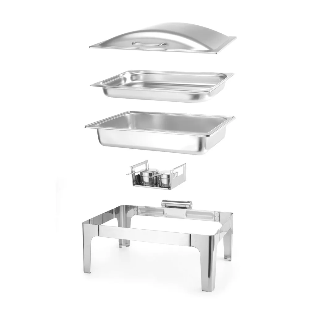 Chafing dish GN 1/1, inox satinat, 9 litri, cu suporturi combustibil [2]