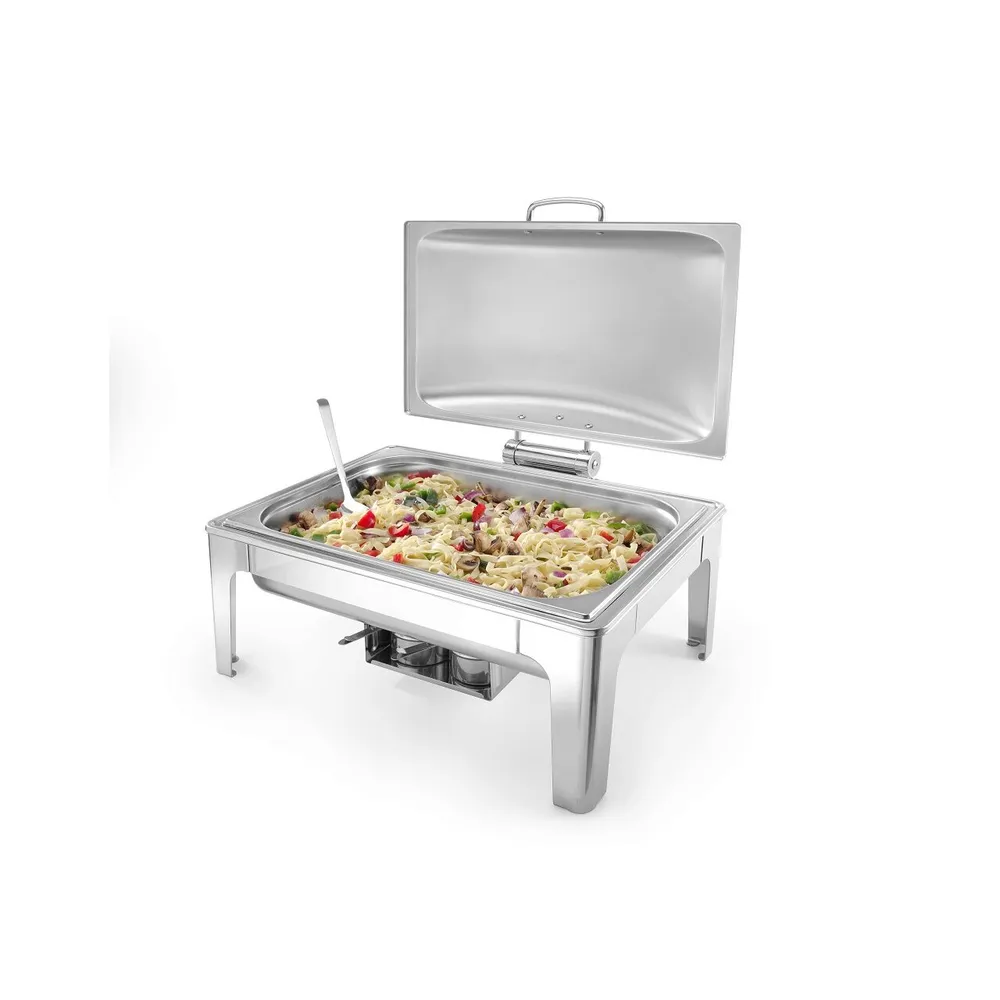 Chafing dish-uri - Chafing dish GN 1/1, inox satinat, 9 litri, cu suporturi combustibil